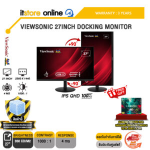 VIEWSONIC 27INCH VG2709U-2K DOCKING MONITOR (IPS QHD 100Hz)/ประกัน 3 Years/BY ITSTORE-ONLINE