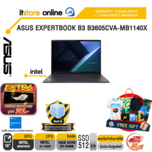 ASUS EXPERTBOOK B3 B3605CVA-MB1140X /i5-1350P /ประกัน 2 Years Onsite + 1Y Perfect warranty/BY ITSTORE ONLINE
