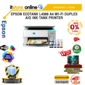 [ผ่อน 0% 6 เดือน]EPSON ECOTANK L4366 A4 WI-FI DUPLEX AIO INK TANK PRINTER /ประกัน 2 Years/BY ITSTORE-ONLINE