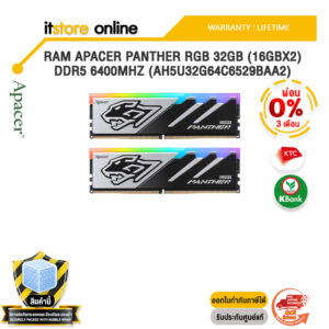 [ผ่อน 0% 3 เดือน]RAM APACER PANTHER RGB 32GB (16GBX2) DDR5 6400MHz (AH5U32G64C6529BAA2) /ประกัน LIFETIME/BY ITSTORE-ONLINE