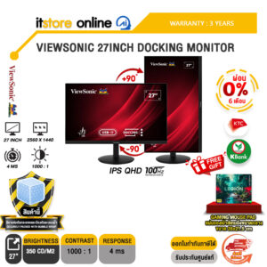 [ผ่อน 0% 6 เดือน]VIEWSONIC 27INCH VG2709U-2K DOCKING MONITOR (IPS QHD 100Hz)/ประกัน 3 Years/BY ITSTORE-ONLINE